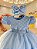 Vestido Bebê Azul Claro Busto Nervura Pérolas Batizados - Imagem 3