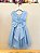 Vestido Infantil Azul Claro Pérolas Saia Glitter Daminhas - Imagem 4