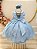 Vestido Infantil Azul Claro Pérolas Saia Glitter Daminhas - Imagem 3
