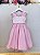 Vestido Infantil Rosa Claro Pérolas Saia Glitter Daminhas - Imagem 4
