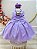 Vestido Infantil Lilás com Pérolas Saia Glitter Daminhas - Imagem 5