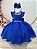 Vestido Infantil Azul Royal Pérolas Saia Glitter Daminhas - Imagem 1