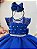 Vestido Infantil Azul Royal Pérolas Saia Glitter Daminhas - Imagem 3