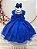 Vestido Infantil Azul Royal Pérolas Saia Glitter Daminhas - Imagem 6