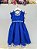 Vestido Infantil Azul Royal Pérolas Saia Glitter Daminhas - Imagem 5