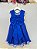 Vestido Infantil Azul Royal Pérolas Saia Glitter Daminhas - Imagem 2