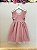 Vestido Infantil Rose com Pérolas Saia Glitter Daminhas - Imagem 5