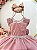 Vestido Infantil Rose com Pérolas Saia Glitter Daminhas - Imagem 2