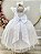 Vestido Infantil Longo Branco Com Apliques Daminhas Festas - Imagem 3