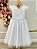 Vestido Infantil Longo Branco Com Apliques Daminhas Festas - Imagem 10