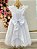 Vestido Infantil Longo Branco Com Apliques Daminhas Festas - Imagem 9
