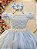 Vestido Infantil Longo Azul Renda Daminhas Festa Luxo - Imagem 2