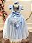 Vestido Infantil Longo Azul Renda Daminhas Festa Luxo - Imagem 3