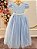 Vestido Infantil Longo Azul Renda Daminhas Festa Luxo - Imagem 4