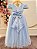 Vestido Infantil Longo Azul Renda Daminhas Festa Luxo - Imagem 5