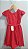 Vestido Infantil Vermelho Busto Nervuras Flores Festas Luxo - Imagem 1