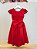 Vestido Infantil Vermelho Busto Nervuras Flores Festas Luxo - Imagem 3
