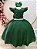 Vestido Infantil Verde Bandeira Busto Nervura Daminhas Luxo - Imagem 1