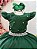 Vestido Infantil Verde Bandeira Busto Nervura Daminhas Luxo - Imagem 2