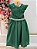 Vestido Infantil Verde Bandeira Busto Nervura Daminhas Luxo - Imagem 5
