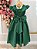 Vestido Infantil Verde Bandeira Busto Nervura Daminhas Luxo - Imagem 4