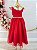 Vestido Infantil Longo Vermelho Luxo Formaturas Daminhas - Imagem 5