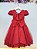 Vestido Infantil Vermelho Busto Com Nervura Damas Formatura - Imagem 7