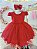 Vestido Infantil Vermelho Luxo Pérolas Glitter Daminhas Festas - Imagem 1