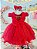 Vestido Infantil Vermelho Luxo Pérolas Glitter Daminhas Festas - Imagem 3