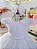 Vestido Infantil Branco Luxo Pérolas Glitter Daminhas Festas - Imagem 2