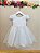 Vestido Infantil Branco Luxo Pérolas Glitter Daminhas Festas - Imagem 5