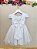 Vestido Infantil Branco Luxo Pérolas Glitter Daminhas Festas - Imagem 4