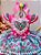 Fantasia Infantil Junino Rosa Chiclete Colorido Luxo Festas - Imagem 4