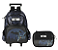 Kit Mochila Infantil Rodinhas Batman + Estojo Preta e Azul - Imagem 1