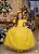 Vestido Infantil Formatura Amarelo Longo Glitter Dama - Imagem 3