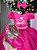 Vestido Infantil Barbie Pink Glitter Temático Luxo - Imagem 3