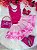 Fantasia Infantil Barbie Rosa Body Saia Rosa Com Broche Luxo - Imagem 6