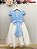 Vestido Infantil Azul Bordado e Borboletas Dama Festas Luxo - Imagem 4