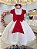 Vestido Infantil Vermelho Bordado Borboletas Dama Festa Luxo - Imagem 3