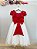 Vestido Infantil Vermelho Bordado Borboletas Dama Festa Luxo - Imagem 5