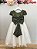 Vestido Infantil Verde Oliva Bordado Borboletas Dama Festa Luxo - Imagem 4