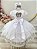 Vestido Infantil Branco Renda e Pérolas Daminhas Festas - Imagem 3