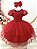Vestido Infantil Vermelho Busto Renda e Pérolas Daminhas Festas - Imagem 1