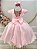 Vestido Infantil Rosa Festa Aniversario Luxo Menina - Imagem 3