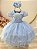 Vestido Infantil Azul Busto Renda e Pérolas Daminhas Festas - Imagem 1