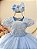 Vestido Infantil Azul Busto Renda e Pérolas Daminhas Festas - Imagem 2