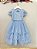 Vestido Infantil Azul Busto Renda e Pérolas Daminhas Festas - Imagem 4