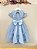 Vestido Infantil Azul Busto Renda e Pérolas Daminhas Festas - Imagem 5