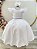 Vestido Infantil Branco Nervura com Pérolas Cinto Luxo - Imagem 1
