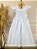 Vestido Infantil Branco Nervura com Pérolas Cinto Luxo - Imagem 5